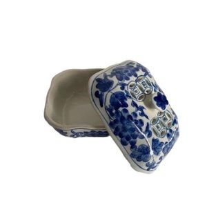 Blue and White Porcelain Box Soap Dish Trinket